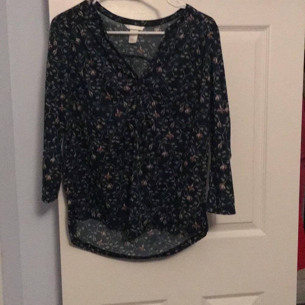 ¾ length sleeve cotton blouse